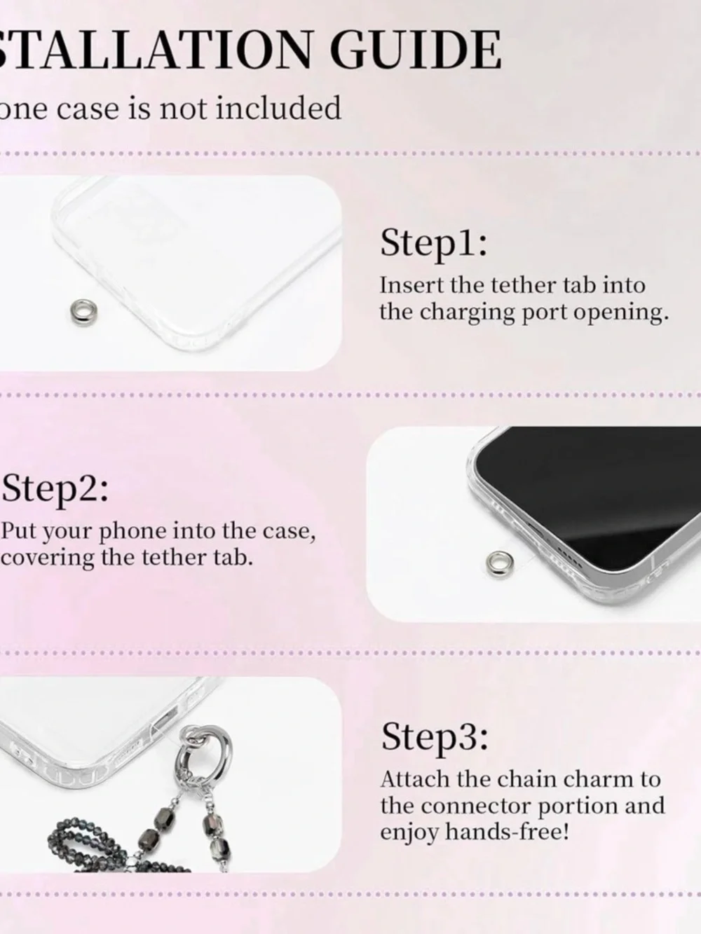 Pink Beaded Phone Chain SoftGirl Aesthetic Strap Cute Phone Charm Floral Lanyard